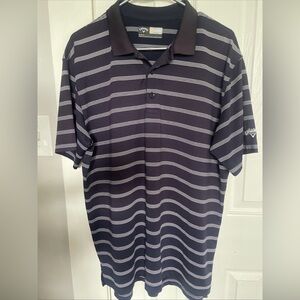 Callaway Men's Navy and White Striped Polo Shirt